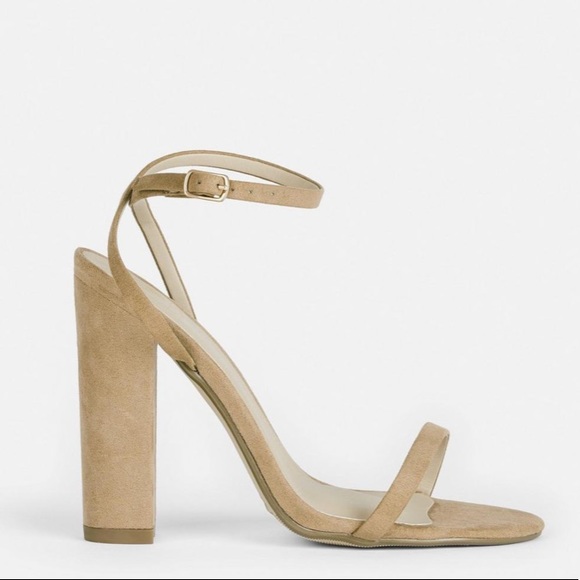 Tan Suede Block Heels - Picture 3 of 3